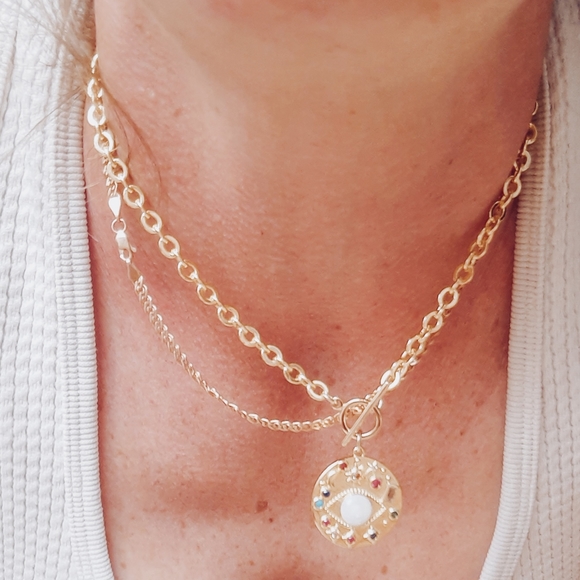 Gold plated 18k choker evil eye - Picture 3 of 3